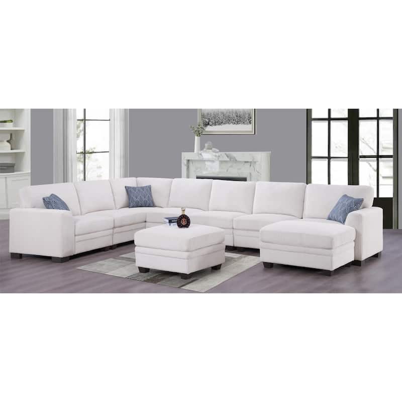9PCS Corduroy Flexible Combination Sectional Sofa Couch