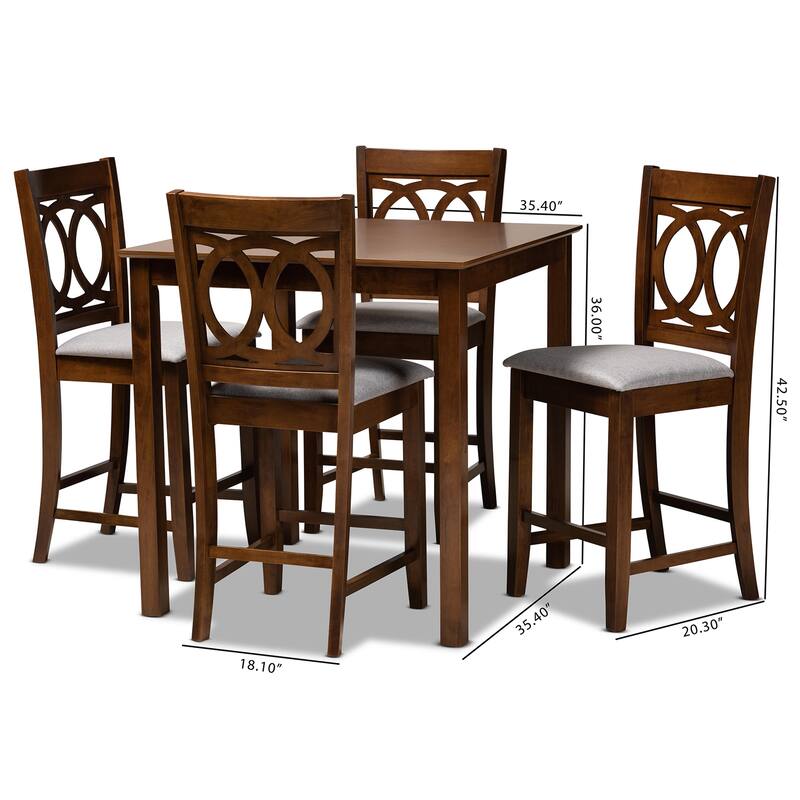 Lenoir Modern and Contemporary 5-Piece Wood Pub Set