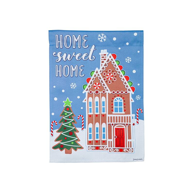 Gingerbread Home Suede Garden Flag - Multi - Color