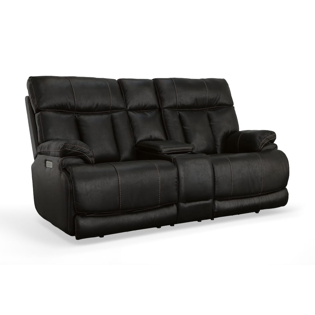 Clive Power Reclining Loveseat with Console and Power Headrests and Lumbar by Flexsteel - 77" x 43" x 41"