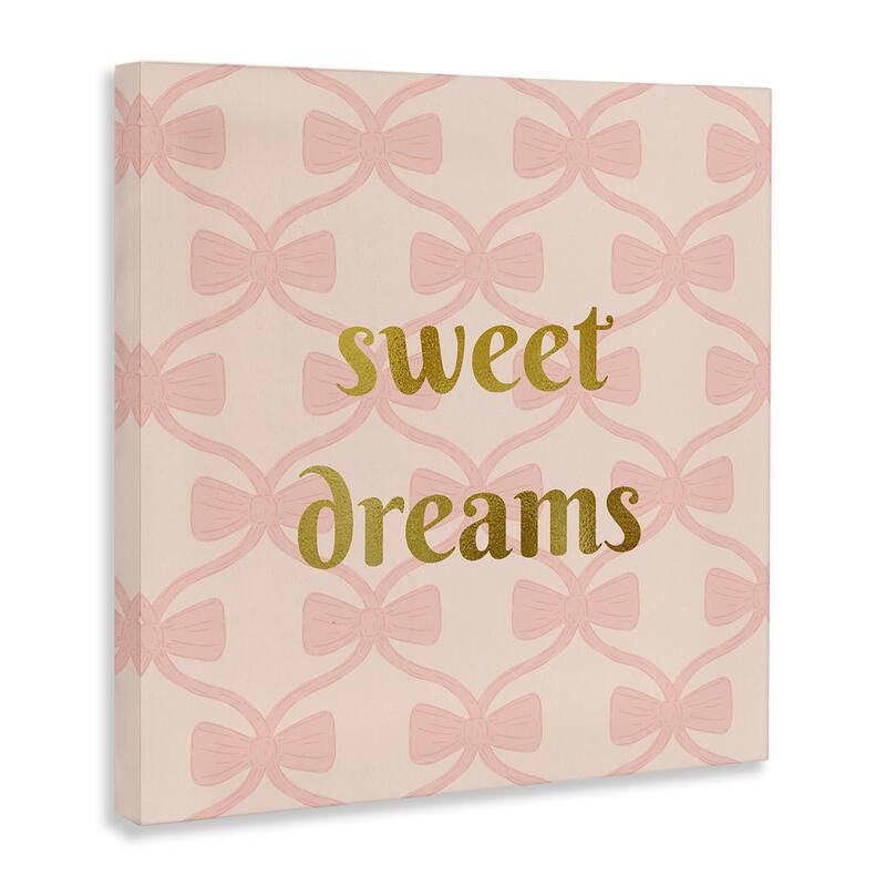 Stupell Pastel Bows & Sweet Dreams Canvas Wall Art Design By Sazerelli Designs