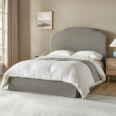 Kristian Traditional Bedroom Machine Washable Slipcovered Bed with Variety Fabric Choice Set-QB by HULALA HOME