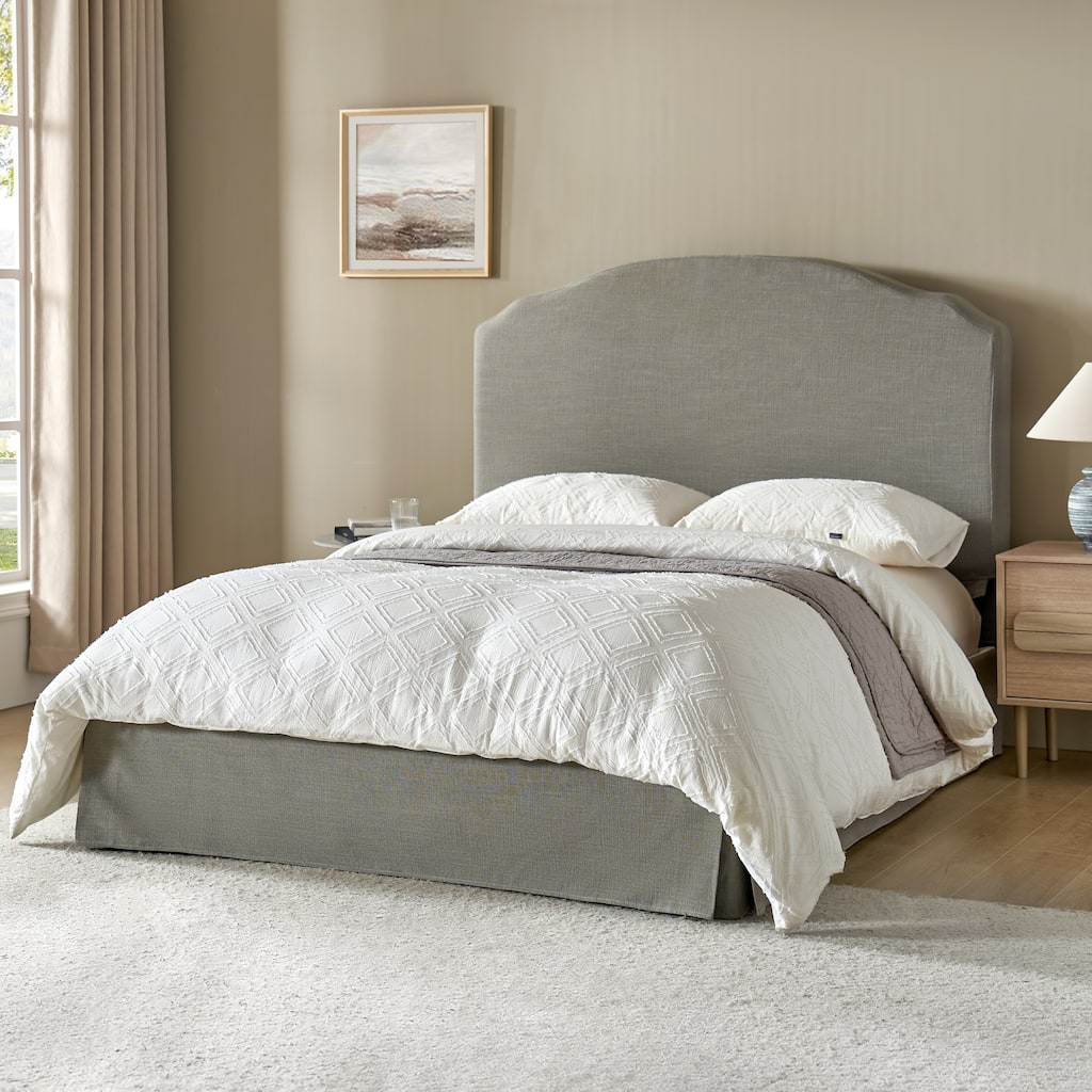 Kristian Traditional Bedroom Machine Washable Slipcovered Bed with Variety Fabric Choice Set-QB by HULALA HOME