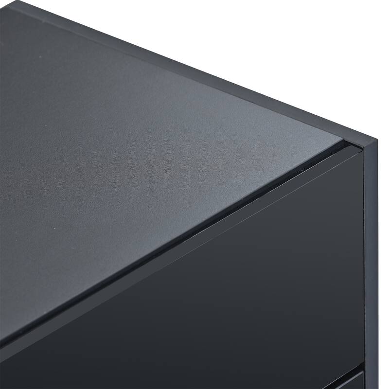 Modern Rectangle TV Stand for TVs Up to 80" with High Gloss UV Surface