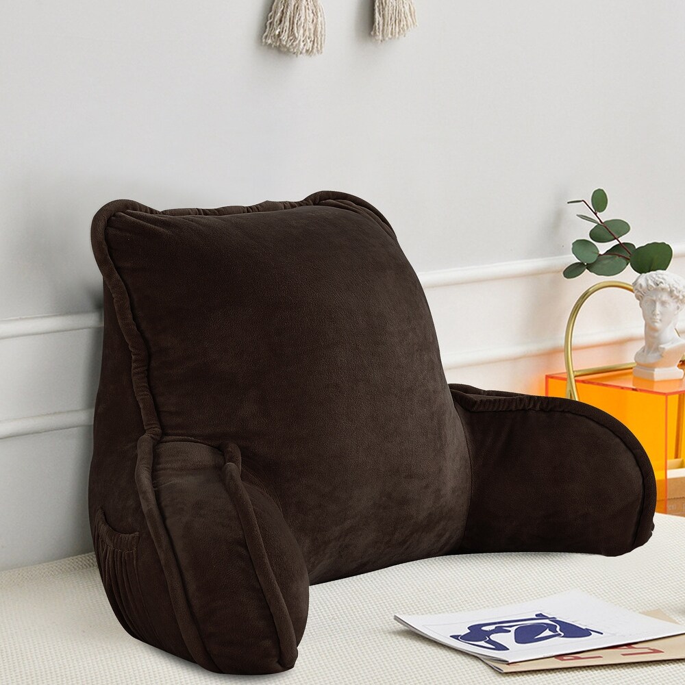 Natural Brush Suede Solid Color Oversized Bed Rest Lounger Support