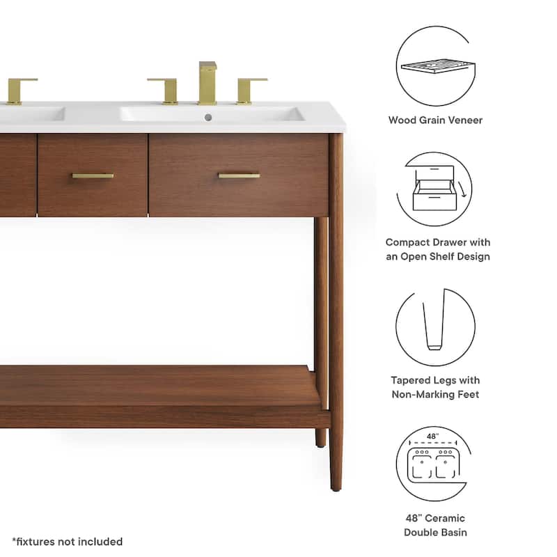 Zaire 18"/24"/30"/36"/48" Bathroom Vanity with White Sink Top
