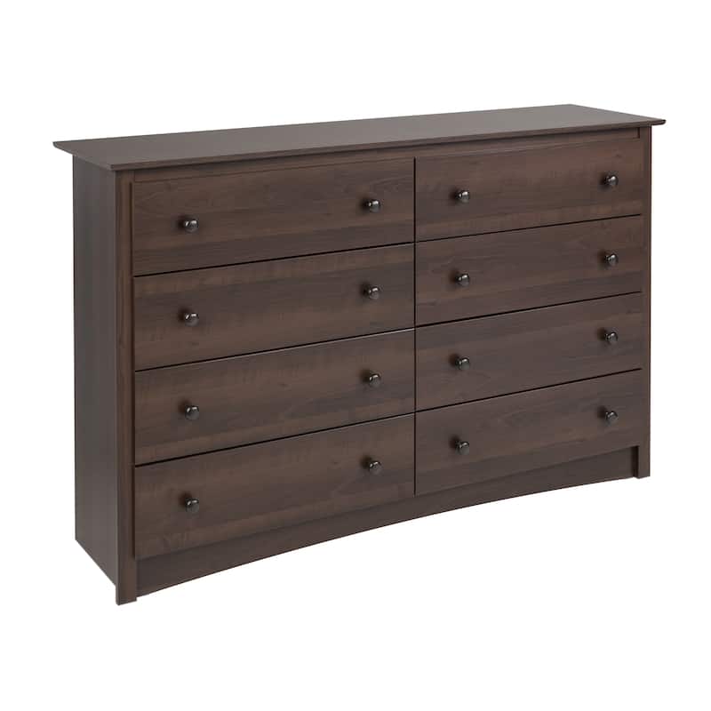 Prepac Sonoma 8 Drawer Double Dresser for Bedroom, Wide Chest of Drawers, Traditional Bedroom Furniture