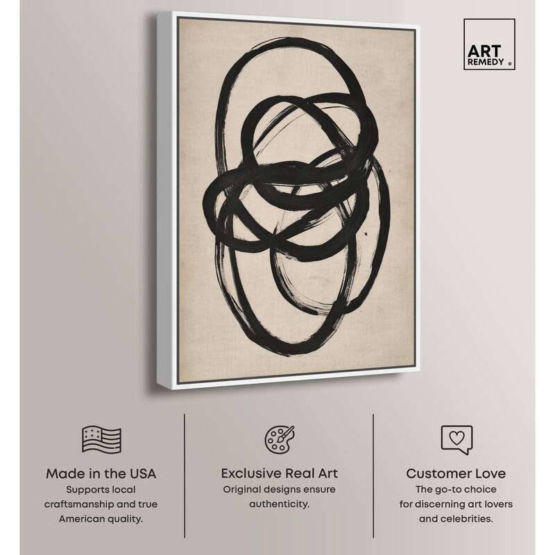 Beige Black I Canvas by Art Remedy