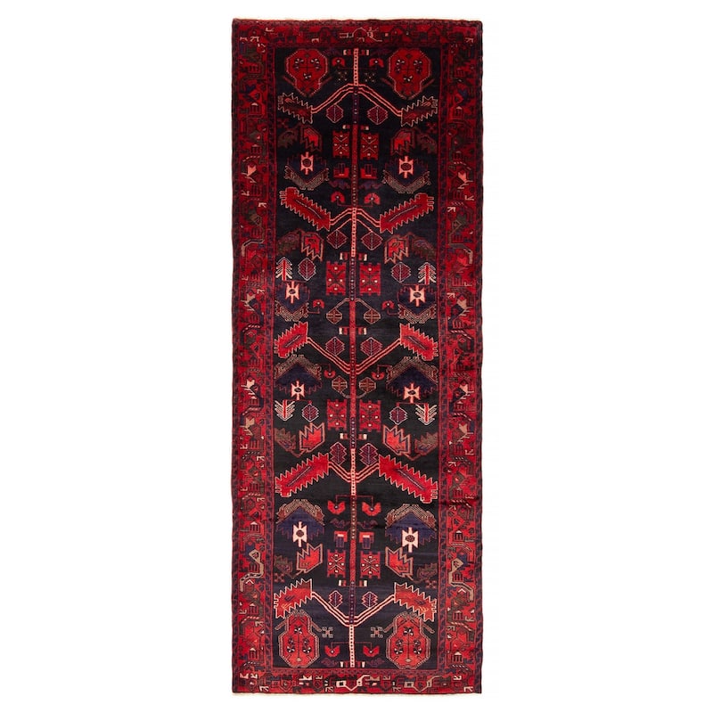 ECARPETGALLERY Hand-knotted Andelz Navy Wool Rug - 3'5 x 10'0 - Dark Navy - 3'5 x 10'0