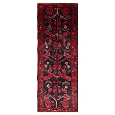 ECARPETGALLERY Hand-knotted Andelz Navy Wool Rug - 3'5 x 10'0