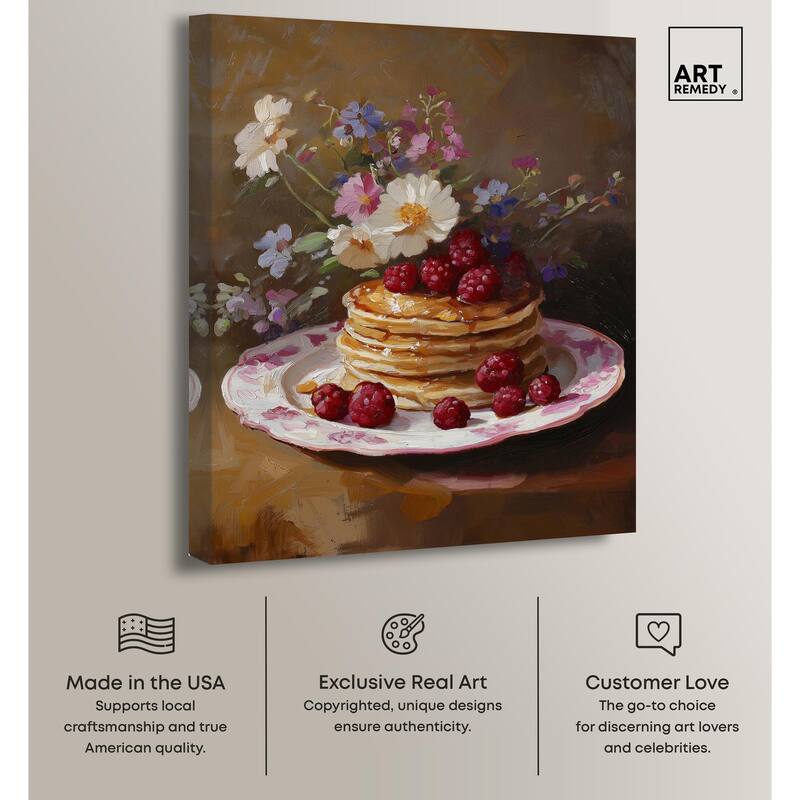 Raspberry Pancakes I Canvas by Art Remedy, Gallery Wrapped