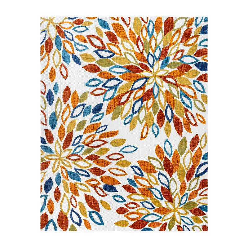Gertmenian Kalari Modern Bold Multicolored High-Low UV Protected Polypropylene Woven Indoor/ Outdoor Area Rug Collection