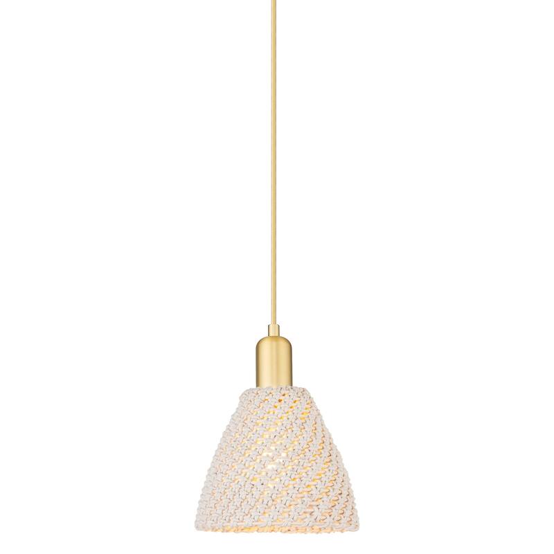 Innovations Lighting 716-1P-10-8 Natural Ballston Dome Pendant Natural - Satin Gold / Natural