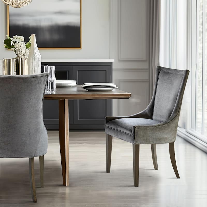 Madison Park Signature Ultra Upholstered Dining Side Chairs With Wood Legs (Set of 2) - N/A