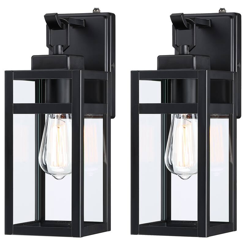 2 Pack Outdoor Wall Light With Sensor - 5"x6.57"x14.06" - 5"x6.57"x14.06"