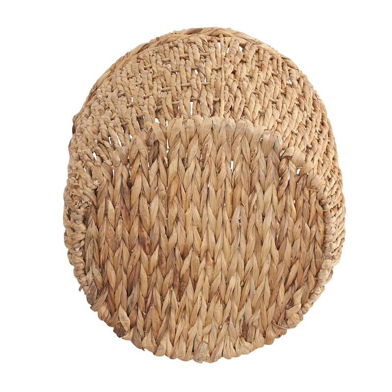 Household Essentials Decorative Woven Wicker Floor Basket with Handles - 17.70'' x 17.70'' x 19.70''