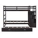 preview thumbnail 9 of 13, Twin Bunk Bed with Trundle & Storage Staircase, Espresso
