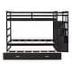 preview thumbnail 37 of 40, Twin Over Twin Bunk Bed with Trundle Bed, Staircase and 4 Storage Drawers, Solid Wood Bunk Beds with Stairs and Guardrail