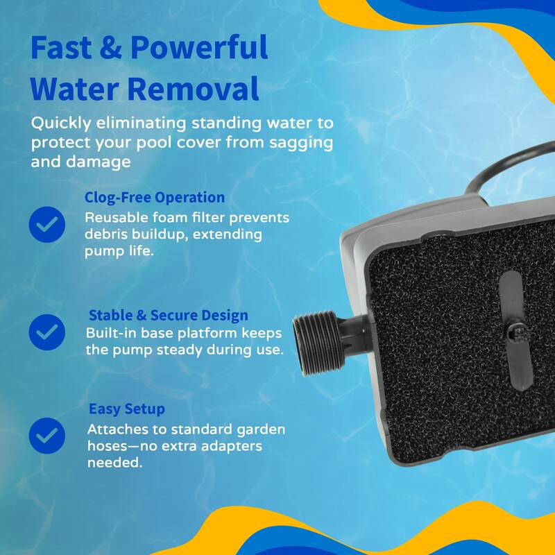 Dredger Jr. 350 GPH Above Ground Pool Winter Cover Pump