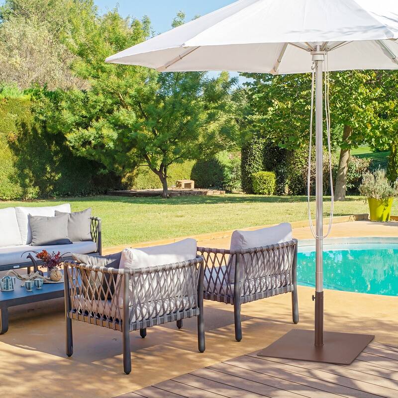 Gymax 25'' Square Patio Umbrella Base Weighted 42 LBS Outdoor Market