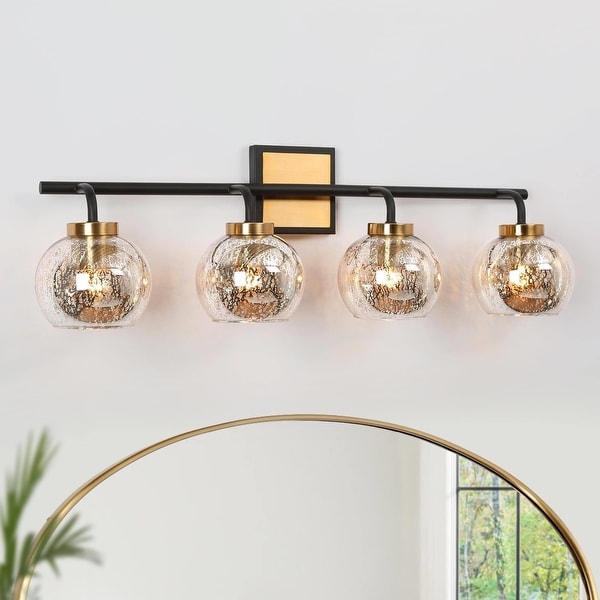 Modern Black Gold 2 3 4 Light Bathroom Mercury Glass Vanity Lights Wall Sconces On Sale Bed Bath Beyond 35796399