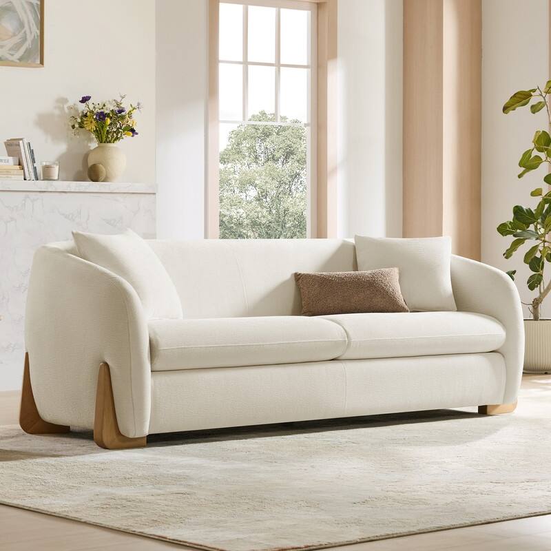 Spruce & Spring Julia Upholstered Curved Sofa Couch for Living Room