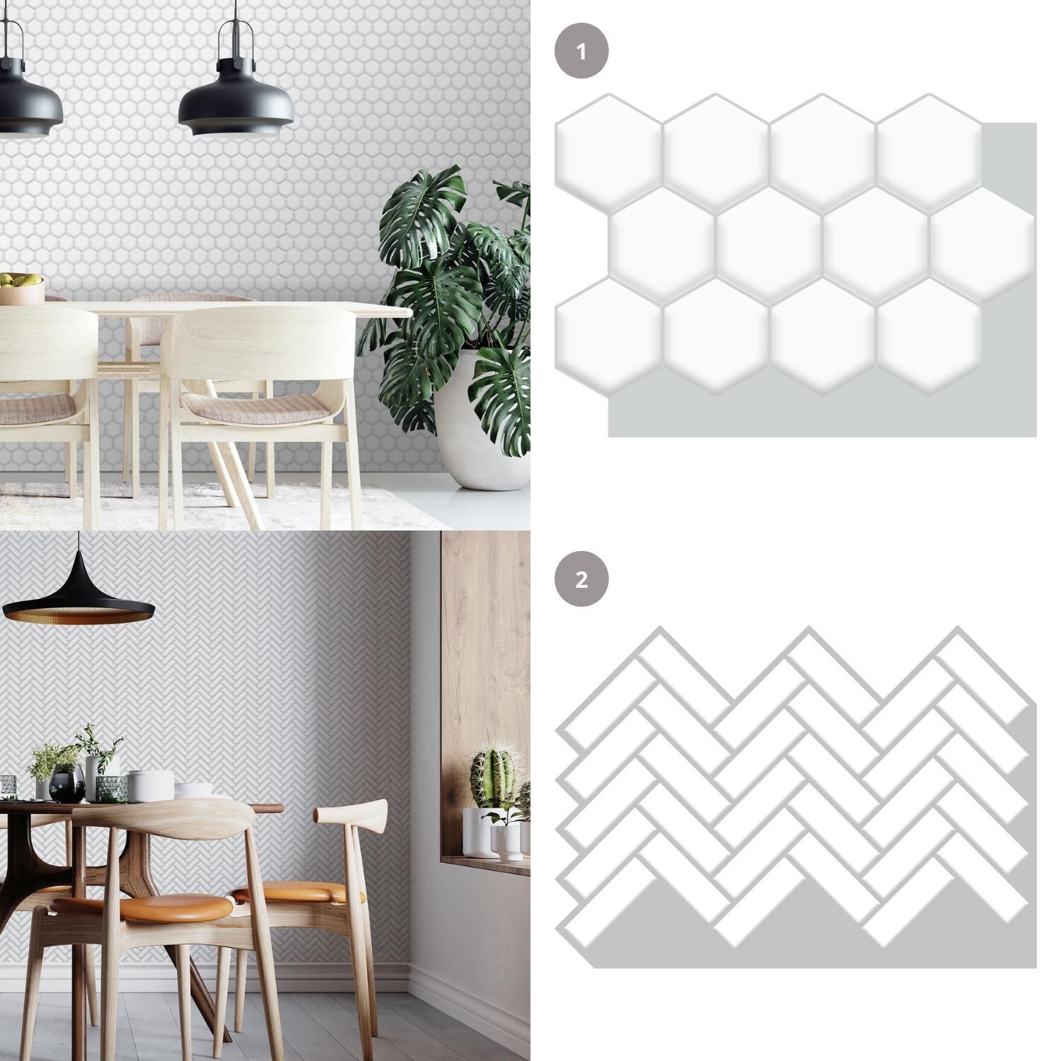 Walplus Classic White Glossy 3d Tile Sticker Peel And Stick Kitchen Backsplash Today