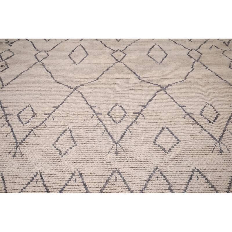 Earth Tone Moroccan Area Rug Handmade Wool Carpet - 8'3" x 10'2"