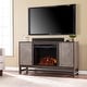 preview thumbnail 1 of 15, Silver Orchid Lanigan Contemporary Brown Wood Electric Fireplace