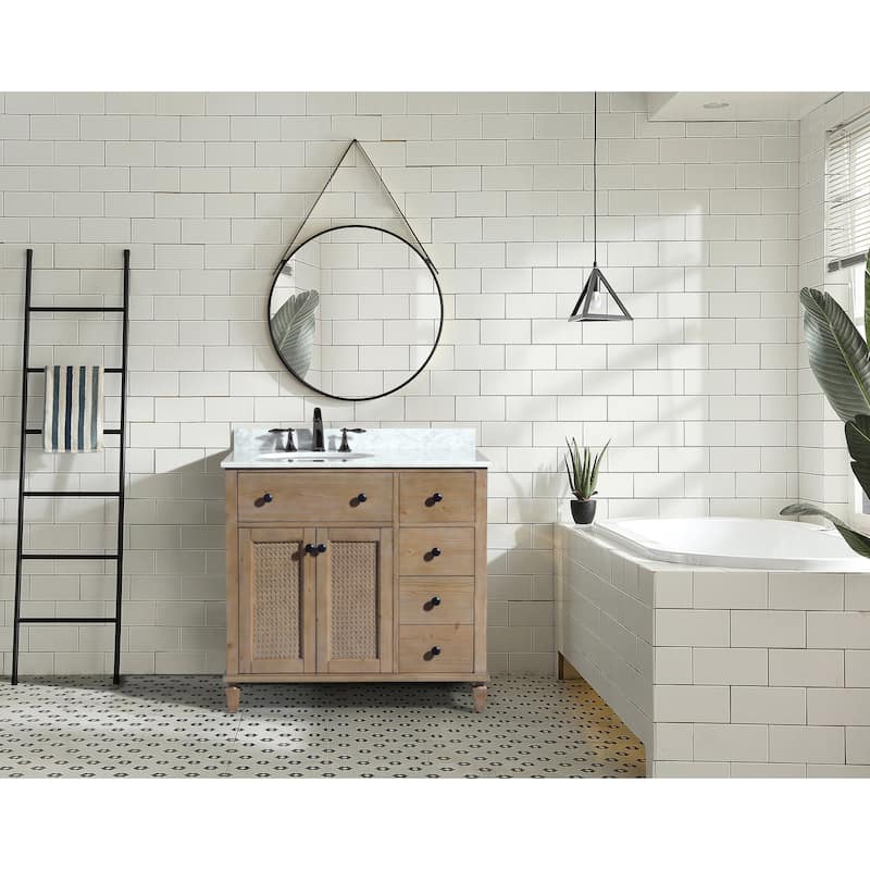 Ari Bath, Annie 36" Bathroom Vanity, Weathered Fir Finish