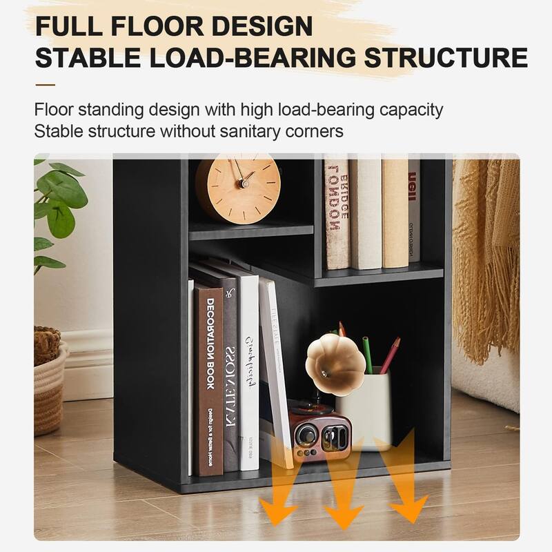 5 Tier Bookshelf, Set of 2 Tall Bookcase Shelf Storage Organizer, Modern Book Shelf for Bedroom, Living Room and Home Office