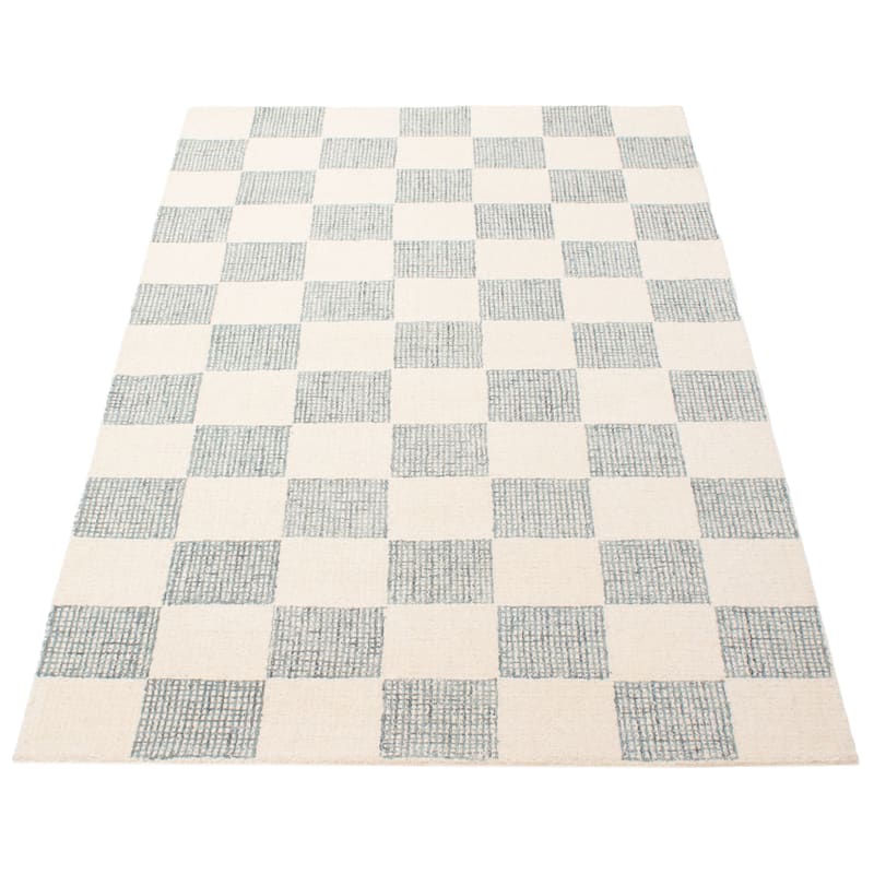 ECARPETGALLERY Hand Tufted Timeless Cream Wool Rug - 5'0 x 7'11