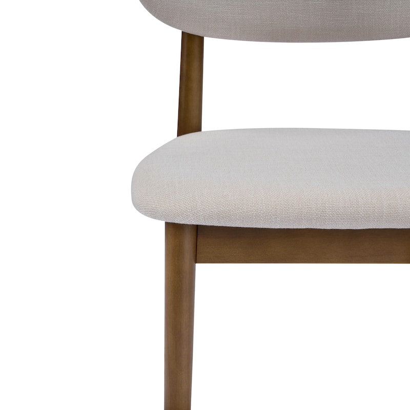 Christopher Knight Home - Caelum Upholstered Rubberwood Dining Chair with Solid Wood Legs