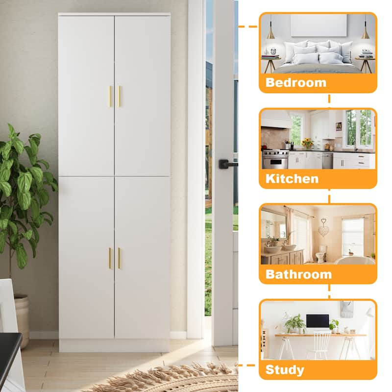 70.9"H Dresser Chest Cabinet Buffet Storage Cabinet Adjustable Shelf