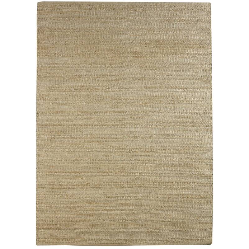 Sevita Nia Abel Farmhouse Striped Hand-Woven Jute Area Rug - 5' x 7'9" - Bleach/Ivory
