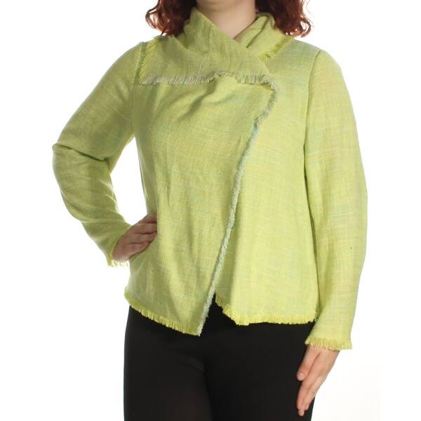 Shop Anne Klein Womens Green Collared Wear To Work Jacket Plus