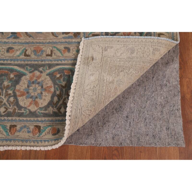 Hand Knotted Oriental 100% Wool Carpet Traditional Floral Beige & Ivories Tabriz Area Rug - 12' 3'' X 9' 8''