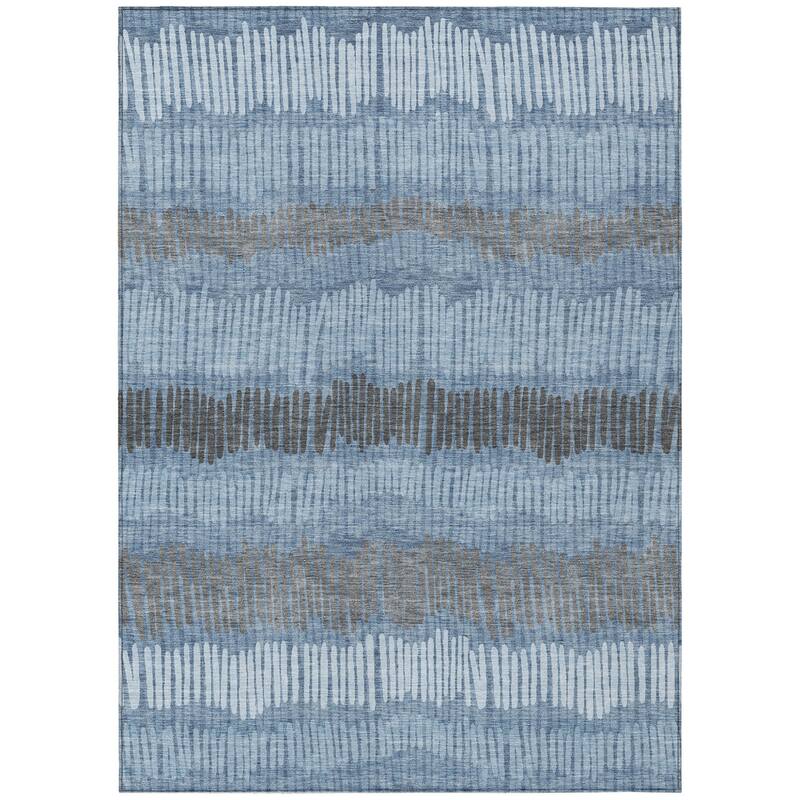HomeRoots Striped Transitional Rectangle Outdoor Rug