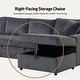 preview thumbnail 15 of 18, Ruxley 123"W Corduroy Sleeper Sectional Sofa with Right-Facing Storage Chaise and Throw Pillows