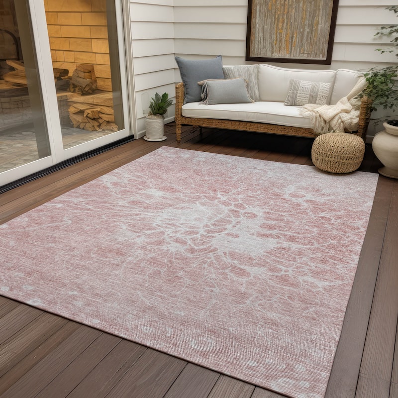 Machine Washable Indoor/ Outdoor Chantille Modern Vintage Floral Rug
