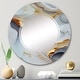 preview thumbnail 1 of 13, Designart 'White And Gold Marble Abstract IV' Printed Modern Transitional Wall Mirror 24in.x24in.