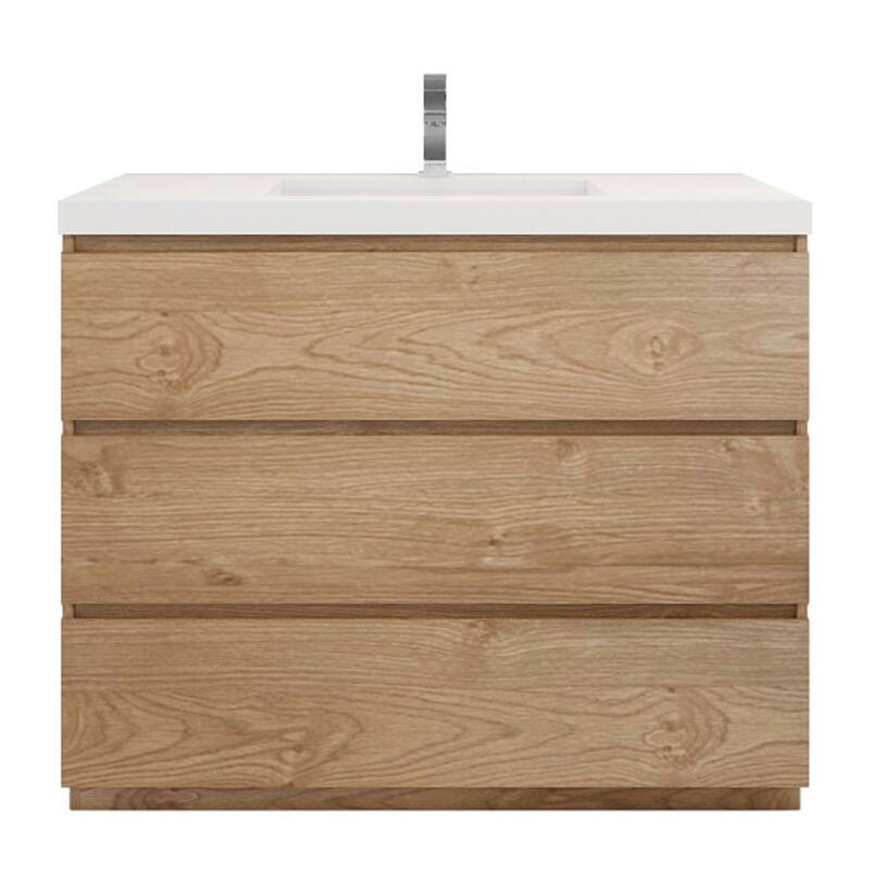 Aron 42'' Freestanding Vanity with Reinforced Acrylic Sink - 42'' Width - New England Wood