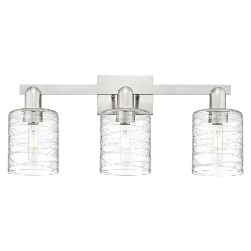 Innovations Lighting 716-3W-11-24 Cobbleskill Vanity Cobbleskill 3 - Brushed Satin Nickel / Deco Swirl