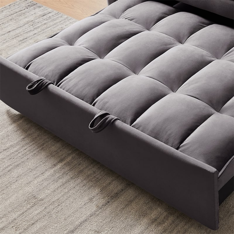 3-in-1 Convertible Sofa Bed,Modern Velvet Double Sofa Futon Sofa Bed