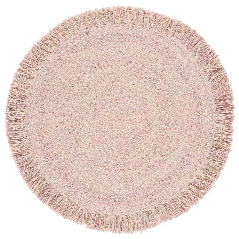 SAFAVIEH Handmade Braided Margareta Wool Rug - 5' Round - Pink