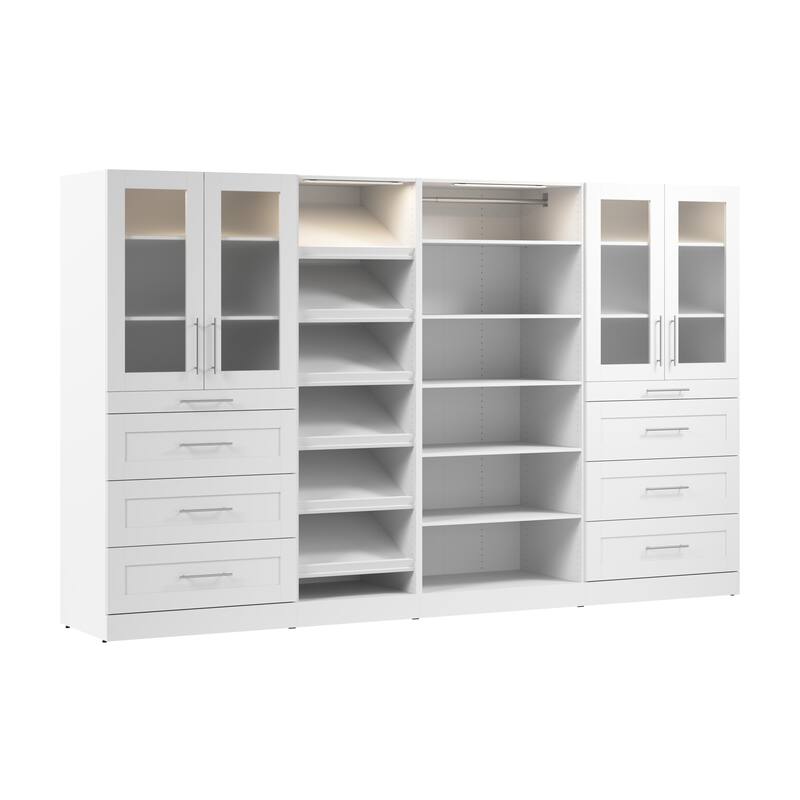 Bestar Florence 132W x 25D Walk-In Closet Organizer System, Shaker