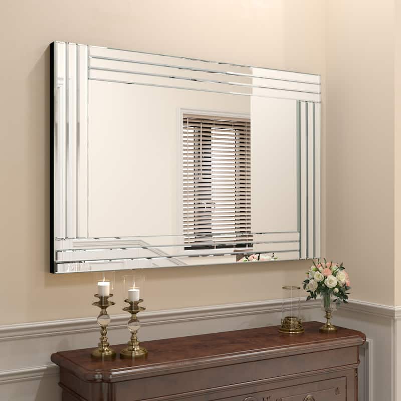 KOHROS Modern Sliver Rectangle Decorative Wall Mirror - 23.6 in. x 35.4 in.