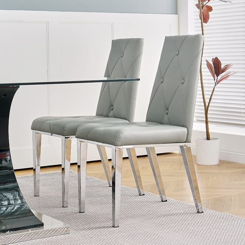 Modern/Luxury PU Leather Dining Chairs Set of 2