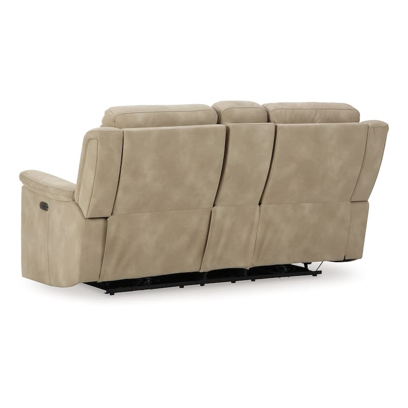 Corbin Power Recliner Loveseat, Sand Brown Faux Leather, Cupholders