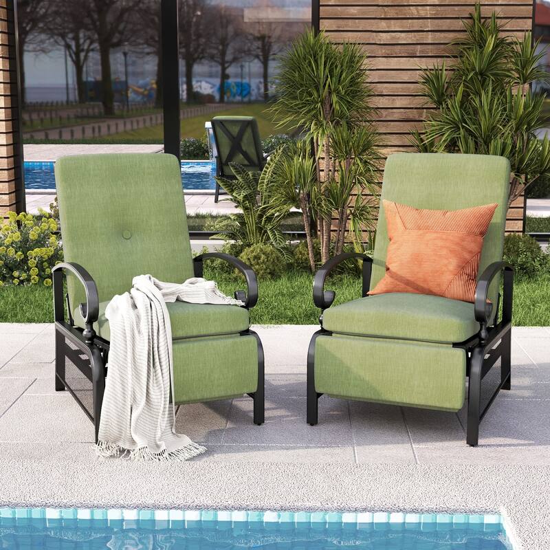 MAISON ARTS 2-piece Adjustable Recliner and Side Table Bistro Set